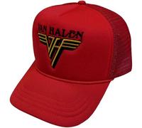 Van Halen Baseball Cap Text Band Logo Nue offiziell Rot Trucker One Size