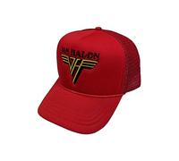 Van Halen Baseball Cap Text Band Logo Nue offiziell Rot Trucker One Size