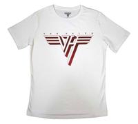 Van Halen Damen-T-Shirt mit klassischem Logo, Baumwolle, Weiss/opulenter Garten, Klein