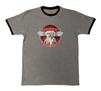 Van Halen Ringer T Shirt Circle Band Logo Nue offiziell Unisex Grau L