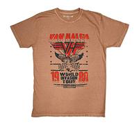 Van Halen T Shirt World Invasion Vintage Band Logo Nue offiziell Unisex Rosa S