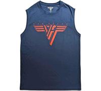 Van Halen Tank Top Muscle T Shirt Classic Rot Logo offiziell Unisex Demin Blau S