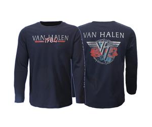 Van Halen Tour 1984 Langarm-T-Shirt S Blau