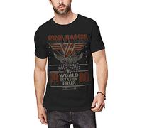 Van Halen World Invasion Tour 1980 Männer T-Shirt schwarz XL 100% Baumwolle Band-Merch, Bands
