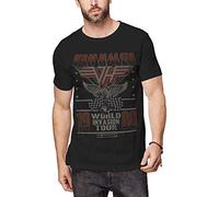 Van Halen World Invasion Tour 1980 Männer T-Shirt schwarz XXL 100% Baumwolle Band-Merch, Bands