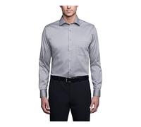 Van Heusen Herren Dress Shirt Regular Fit Flex Collar Stretch Solid Smokinghemd, Grau (Grey Mist), 38 cm Hals 81 cm-84 cm Ärmel