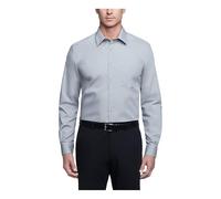 Van Heusen Herren Dress Shirt Regular Fit Poplin Solid Klassisches Hemd, Grauer Stein, 43 cm Hals 91 cm-94 cm Ärmel