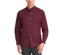 Van Heusen Herren Wrinkle Free Long Sleeve Shirt Hemd mit Button-Down-Kragen, Port Red, X-Groß