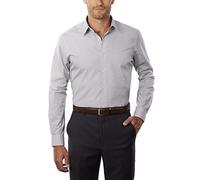 Van Heusen Herren Hemd Fitted Popeline Solid - grau - 41 cm Hals 81 cm- 84 cm Ärmel