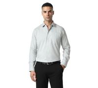 Van Heusen Herren Kleid Fitted Popeline Solid Klassisches Hemd, GRAU, 42 cm Hals 86 cm-89 cm Ärmel