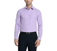 Van Heusen Herren Kleid Hemd Regular Fit Popeline Solid, Lavendel, 18" Hals 36"-37" Ärmel