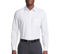 Van Heusen Herren Kleid Hemd Regular Fit Popeline Solid, Weiss/opulenter Garten, 46 cm Hals 86 cm- 89 cm Ärmel
