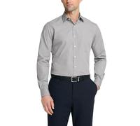 Van Heusen Herren Kleid Hemd tailliert Popeline Solid, Hellgrau, 44 cm Hals 81 cm- 84 cm Ärmel