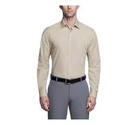 Van Heusen Herren Kleid Hemd tailliert Popeline Solid, Stone, 41 cm Hals 86 cm- 89 cm Ärmel