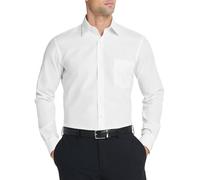 Van Heusen Herren Kleid Hemd tailliert Popeline Solid, Weiß, 18.5" Hals 34"-35" Ärmel