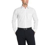 Van Heusen Herren Kleid Hemd tailliert Popeline Solid, Weiß, 18.5" Hals 34"-35" Ärmel