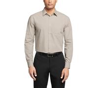 Van Heusen Herren Kleid Shirt 4. Camisa Social De Ajuste Popelina Lisahemd Regular Fit Popeline Solid Klassisches Hemd, Stone, 42 cm Hals 86 cm-89 cm Ärmel