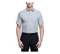 Van Heusen Herren Short Sleeve Dress Shirt Regular Fit Poplin Solid Klassisches Hemd, GRAU, 44 cm Hals