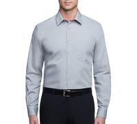 Van Heusen Herren, Normale Passform, Popeline, einfarbig Klassisches Hemd, Grauer Stein, 15.5 Neck / 32-33 Sleeve