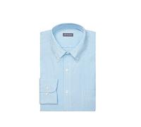 Van Heusen Herren Pinpoint Regular Fit Stripe Button Down Collar Dress Shirt Smokinghemd, Periwinkle, 41 cm Hals 86 cm-89 cm Ärmel