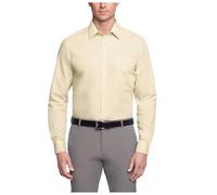 Van Heusen Herren Popeline, Normale Passform, Fester Spitzkragen Klassisches Hemd, Zitronenglasur, 38 cm Hals 81 cm-84 cm Ärmel