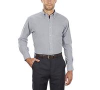 Van Heusen Herren Regular Fit Gingham Button Down Collar Dress Shirt Klassisches Hemd, Schwarz, S EU