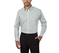 Van Heusen Herren Regular Fit Gingham-Kleid mit Button-down-Kragen Klassisches Hemd, Grüner Chicorée, 17.5"-18" Neck 34"-35" Sleeve