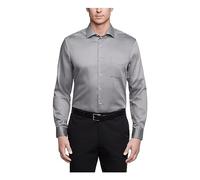 Van Heusen Herren Regular Fit Lux Satin Stretch Solid Klassisches Hemd, grau, 38 cm Hals 81 cm-84 cm Ärmel