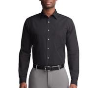 Van Heusen Herren Regular Fit Popeline Solid Klassisches Hemd, Schwarz, 38 cm Hals 81 cm-84 cm Ärmel