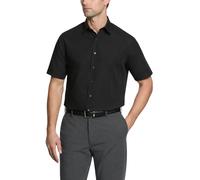 Van Heusen Herren Short Sleeve Dress Shirt Regular Fit Poplin Solid Klassisches Hemd, Schwarz, 46 cm Hals