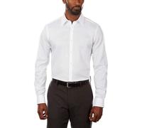 Van Heusen Herren Slim Fit Flex Kragen Stretch Solid Klassisches Hemd, Weiß, 46 cm Hals 86 cm-89 cm Ärmel