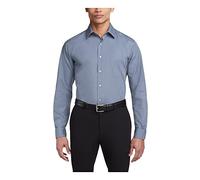 Van Heusen Herren Poplin Fitted Solid Point Collar Dress Shirt Smokinghemd, grau, 41 cm Hals 91 cm-94 cm Ärmel