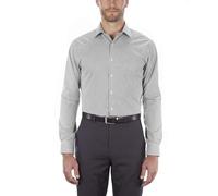 Van Heusen, Herrenhemd, Normale Passform, Flexkragen, kariert, Granit, 18.5" Hals 34"-35" Ärmel