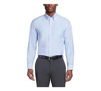 Van Heusen Herrenhemd, Normale Passform, Oxfordhemd, einfarbig, Blau, 16.5"-17" Neck 34"-35" Sleeve