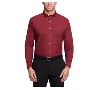Van Heusen Herrenhemd, Normale Passform, Oxfordhemd, einfarbig, Cayenne, 20.5"-21" Neck 36"-37" Sleeve