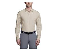 Van Heusen Herrenhemd, tailliert, Popeline, einfarbig, Stein, 42 cm Hals 81 cm- 84 cm Ärmel