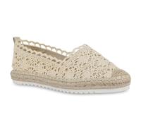 VAN HILL Damen Espadrilles Slippers Spitze Bast Profil-Sohle Schuhe 841310