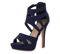 VAN HILL Damen High Heels Stiletto Cut-Outs Party Schuhe 216146 Dunkelblau 35
