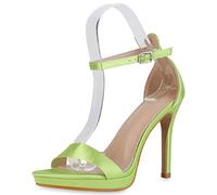 VAN HILL Damen High Heels Stiletto Satinoptik Elegant Schuhe 840414 212661 Hellgrün 37
