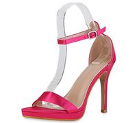 VAN HILL Damen High Heels Stiletto Satinoptik Elegant Schuhe 840414 212662 Fuchsia 39
