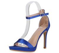 VAN HILL Damen High Heels Stiletto Satinoptik Elegant Schuhe 840414 212663 Blau 40