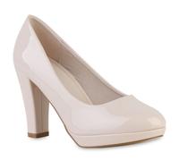 VAN HILL Damen Klassische Ballerinas Elegante Stiletto Lack Schuhe 841382