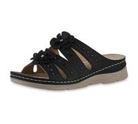 VAN HILL Damen Komfort Sandalen Keilabsatz Blumen Bequem Schuhe 216981 Schwarz 39