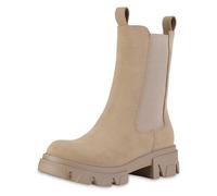 VAN HILL Damen Plateau Boots Blockabsatz Profilsohle Trendy Schuhe 216063 Khaki 39