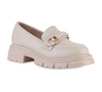 VAN HILL Damen Plateauschuhe Halbschuhe Slippers Profil-Sohle Schuhe 841543