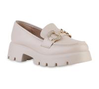 VAN HILL Damen Plateauschuhe Halbschuhe Slippers Strass Profil-Sohle Schuhe 841545