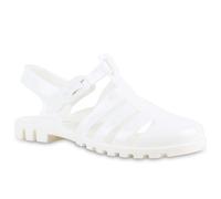 VAN HILL Damen Sandalen Pantoletten Bequeme Lack Cut-Outs Bade-Schuhe 837646