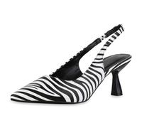 VAN HILL Damen Slingpumps Stiletto Basic Klassisch Schuhe 216260 Schwarz Weiss Zebra 37