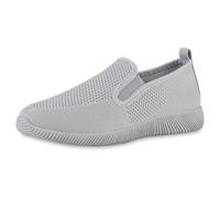 VAN HILL Damen Slip Ons Flach Strick Sportlich Schuhe 217003 Grau 37