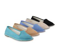 VAN HILL Damen Slip Ons Slippers Bequeme Basic Spitze Schlupf-Schuhe 841207